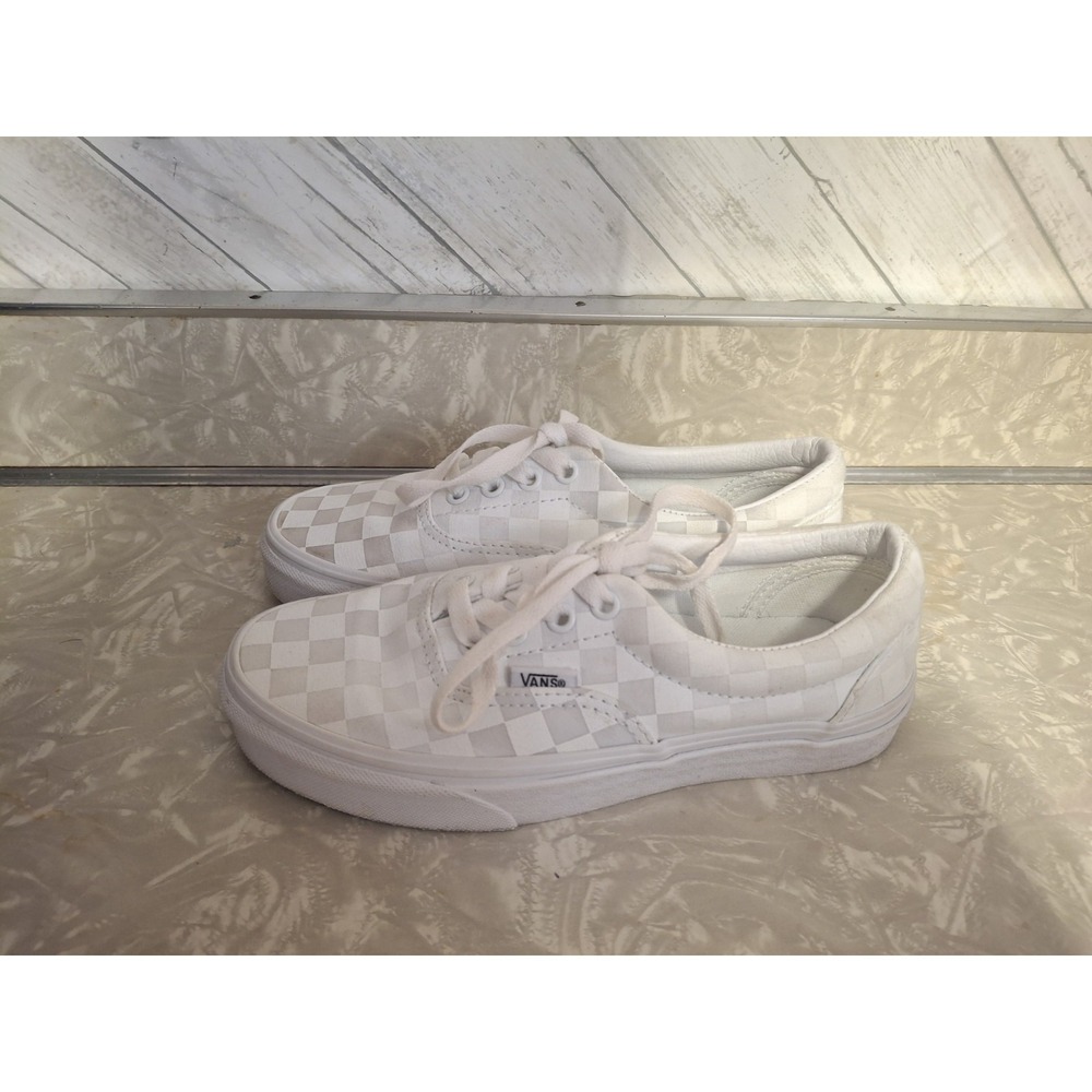 Vans Tonal Checkerboard White Cream VN000UDDU9K Mens Size 4.5 Womens Size 6 NICE - Picture 4 of 8